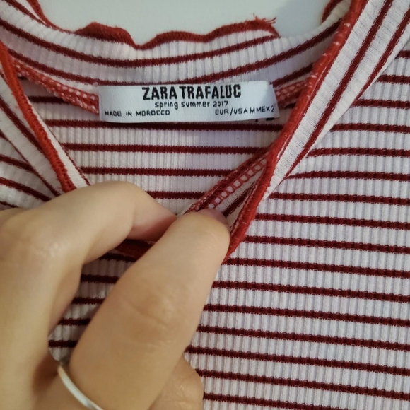 Red and white striped top - Picture 3 of 3